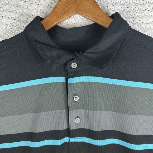 PGA Tour Other - PGA Tour Pro Series Polo Shirt XXL Black Striped Golf Performance